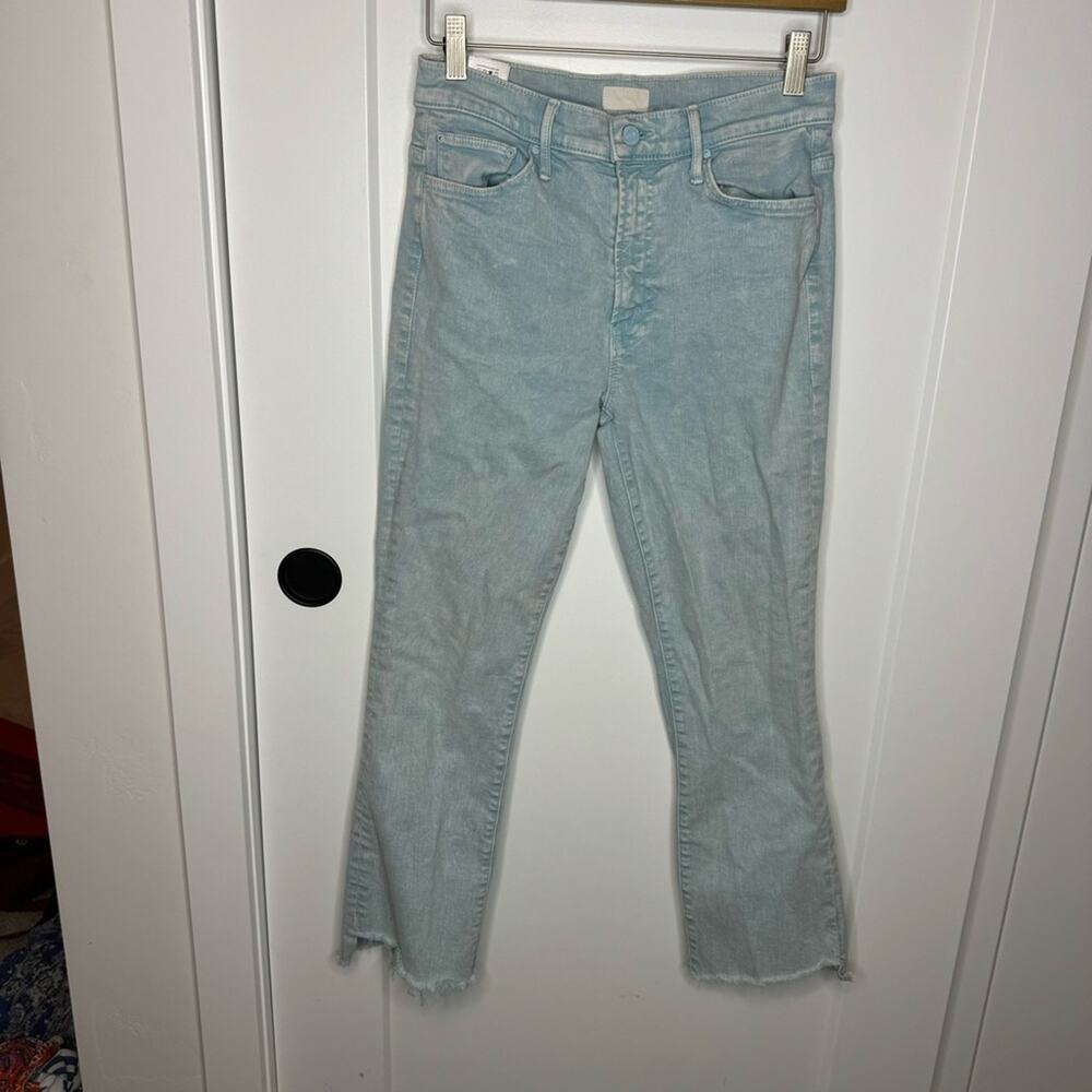 Mother The Insider Crop Step Fray Come Out And Play Acid Wash High Rise Jeans 27